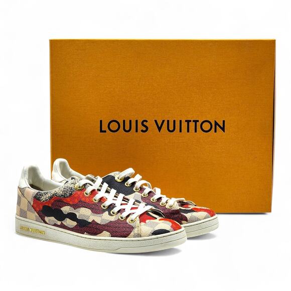 Louis Vuitton Overcloud Lace Up Sneakers Damier Azur Canvas EU 39 US 8.5 - Picture 1 of 8